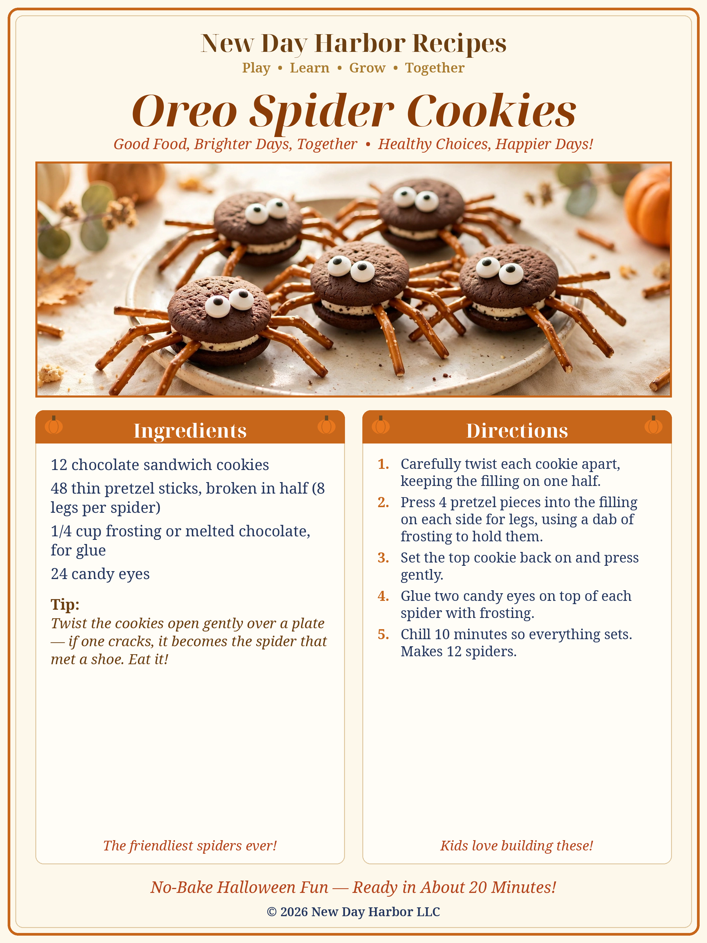 Oreo Spider Cookies – FREE Recipe Card