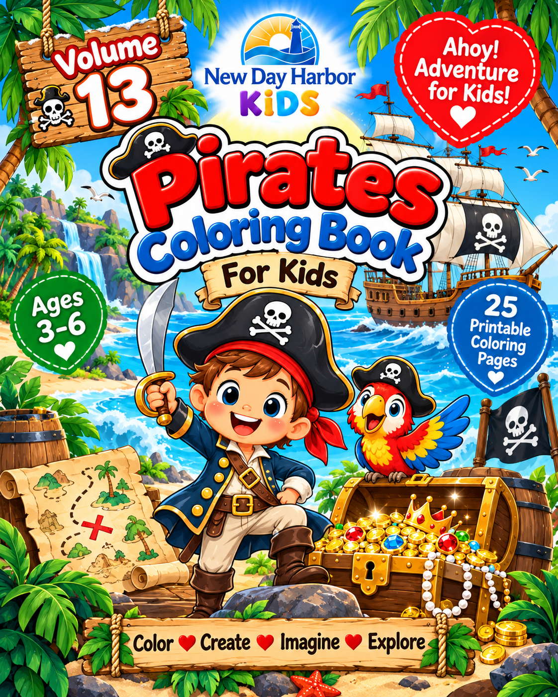 New Day Harbor Kids – Pirates Coloring Book, Volume 13
