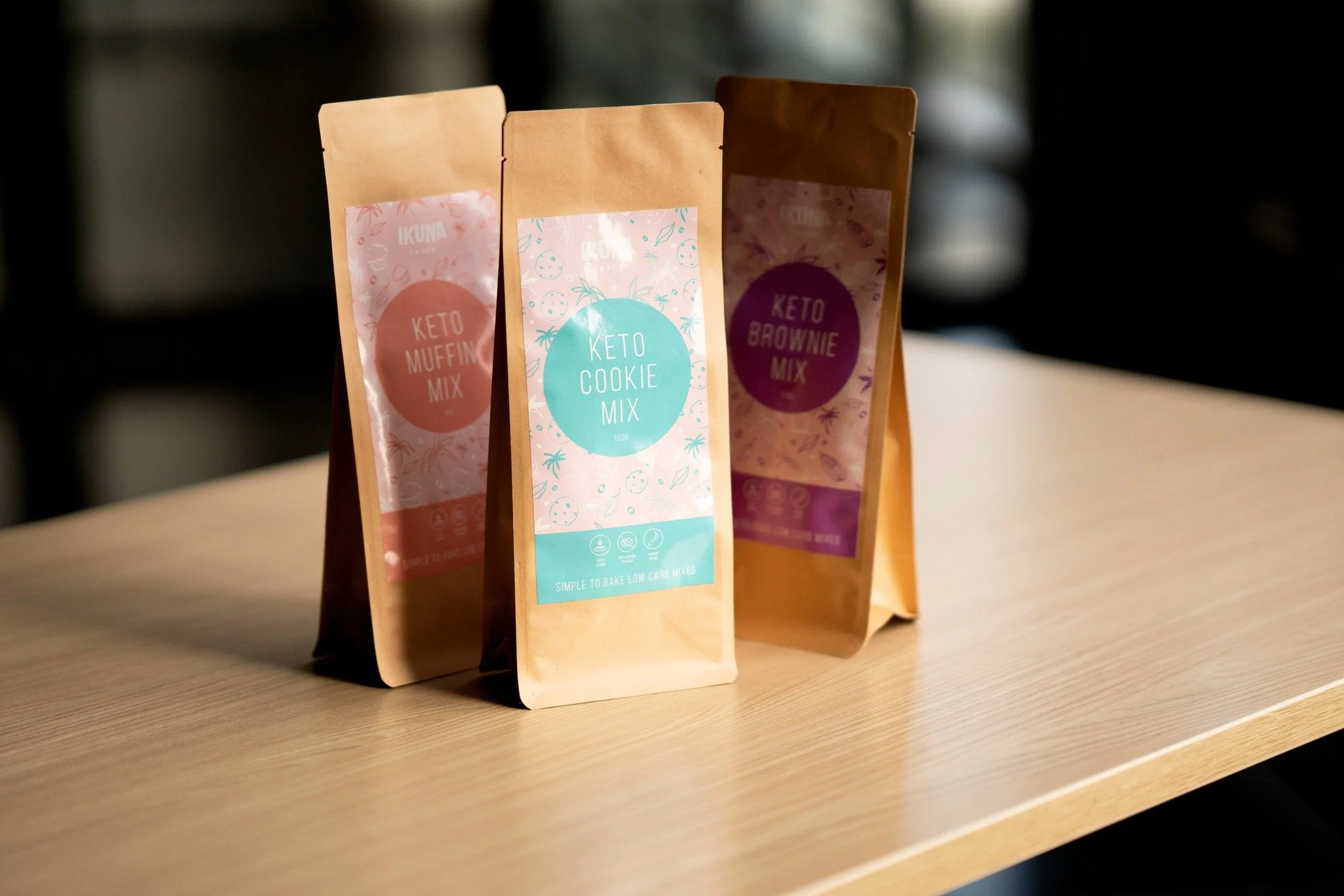 Packaging design for keto baking mixes Ikuna Taste