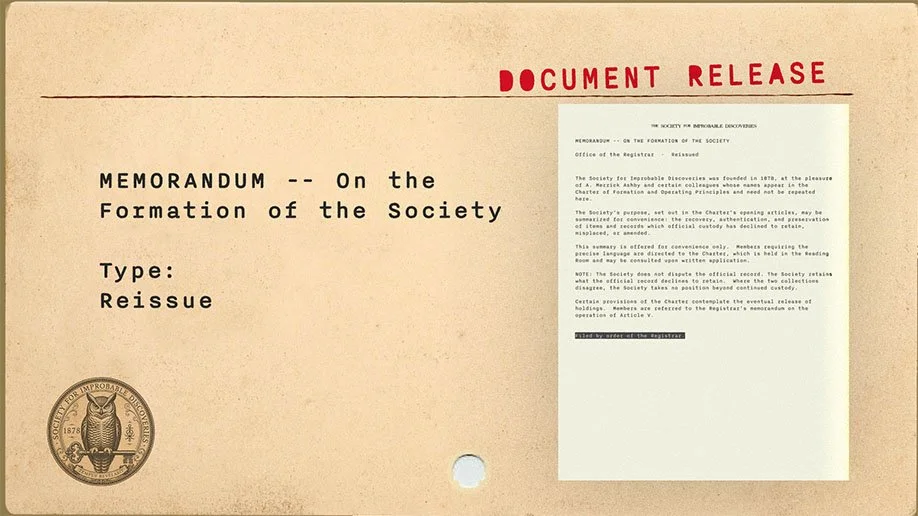 Memo on the Formation of the Society