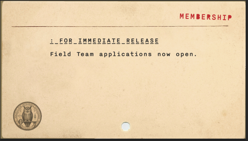 Field Team Applications Now Open