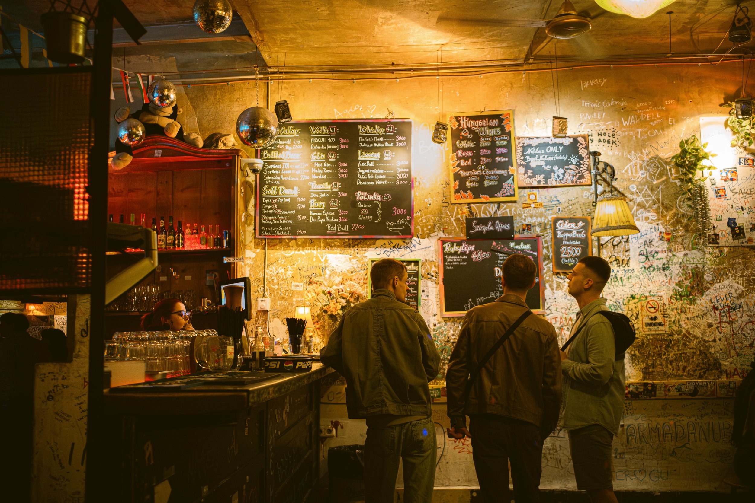 Ruin bar interior in Budapest