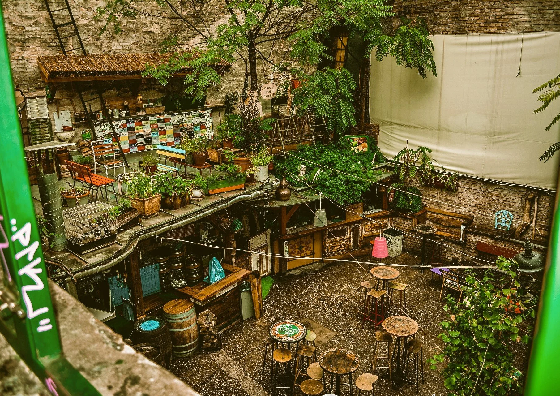 Ruin bar interior in Budapest