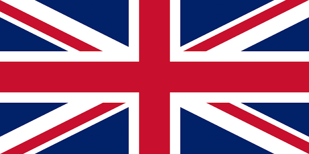 The national flag of the United Kingdom, known as the Union Jack, displaying a combination of red, white, and blue with a cross and diagonal stripes.