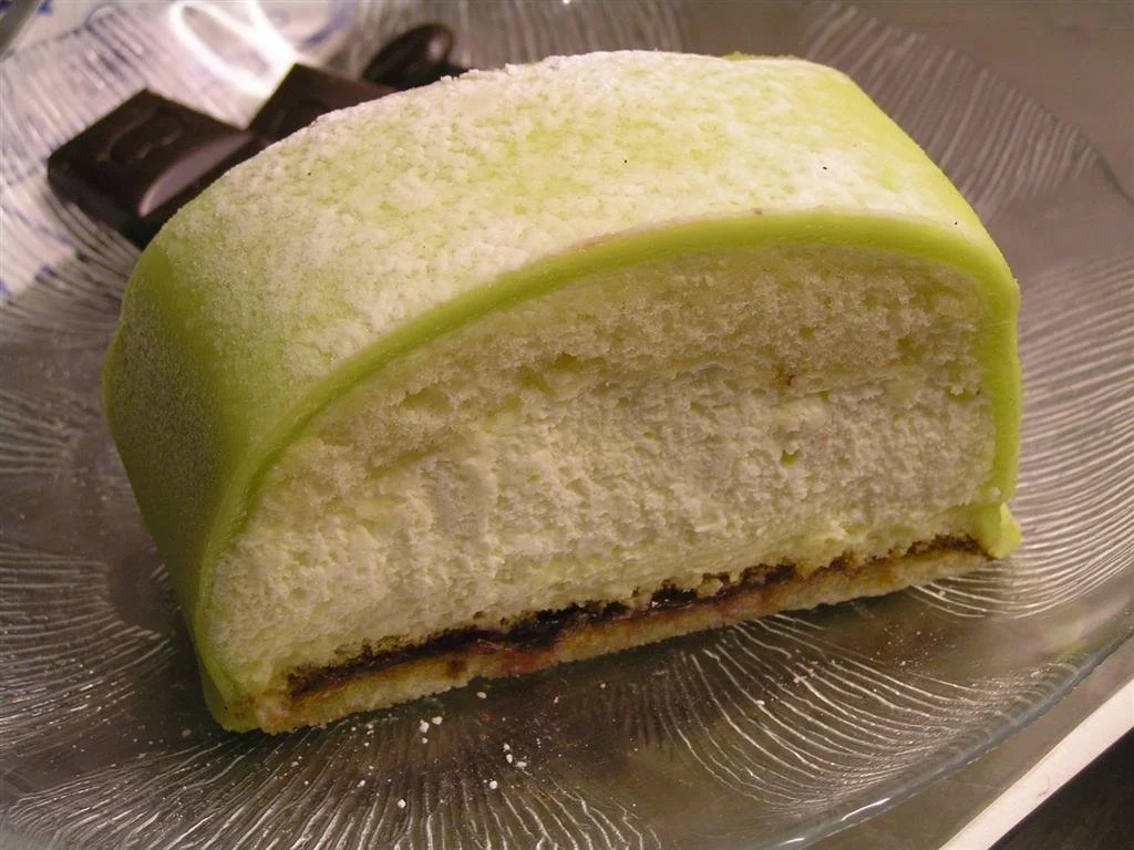 Slice of Swedish princess cake, Stockholm