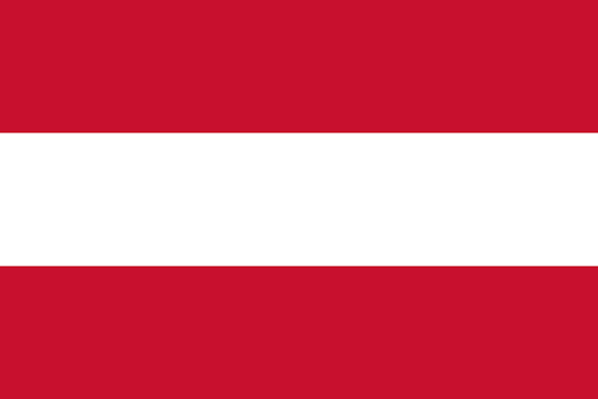 Horizontal red and white stripes, resembling the flag of Austria.