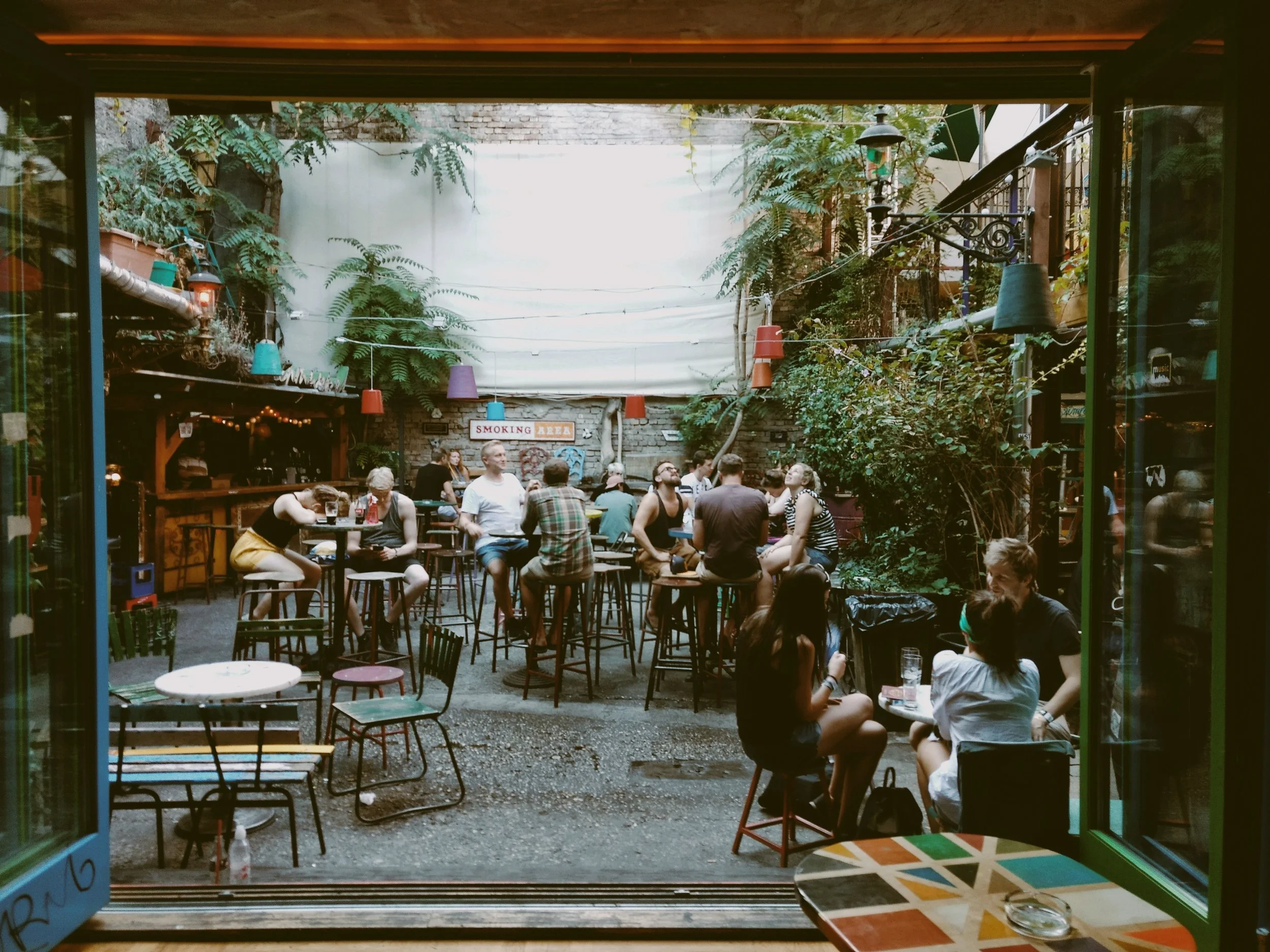 Ruin bar interior in Budapest