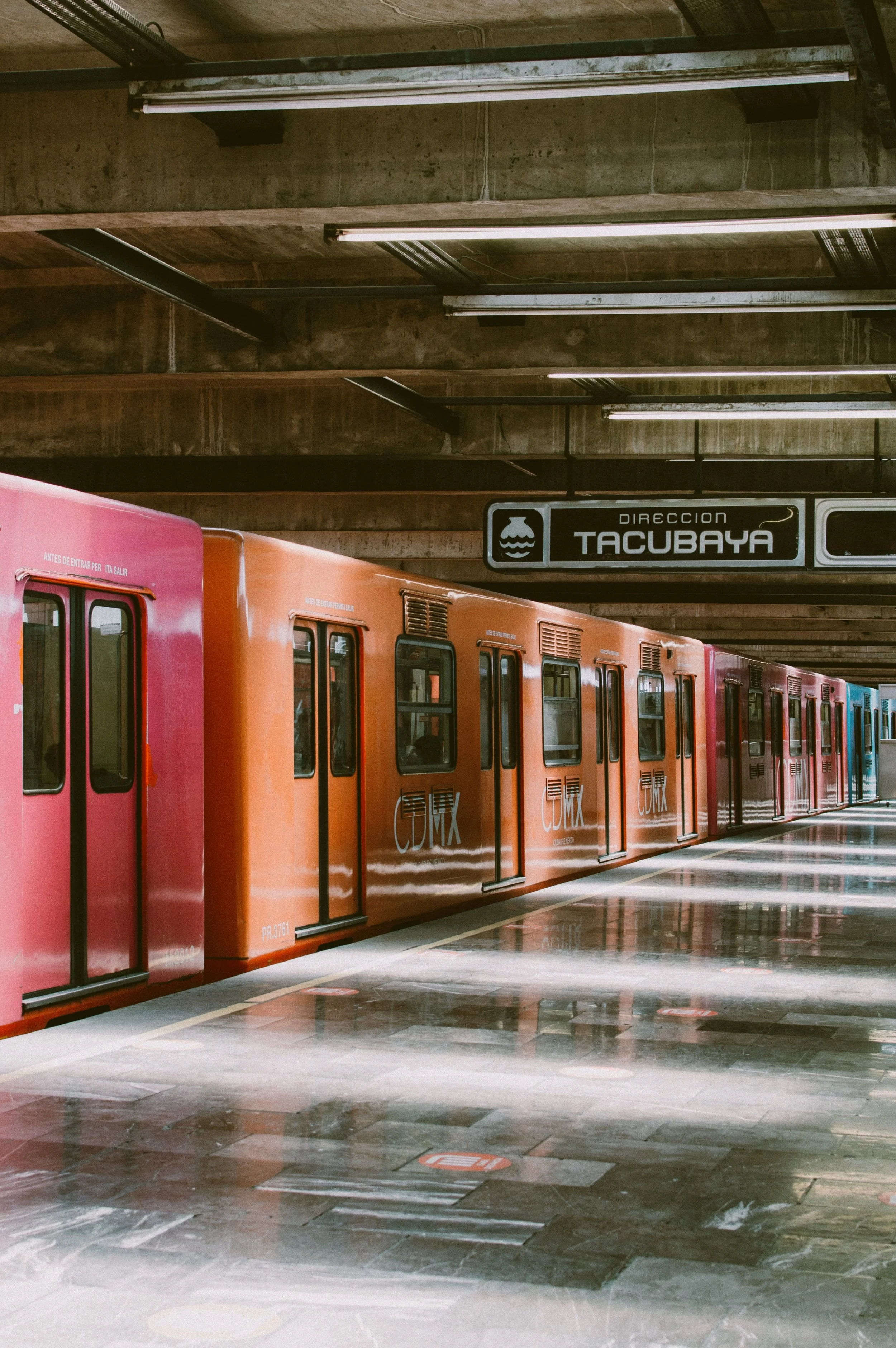Inside a subway station in Mexico City.
