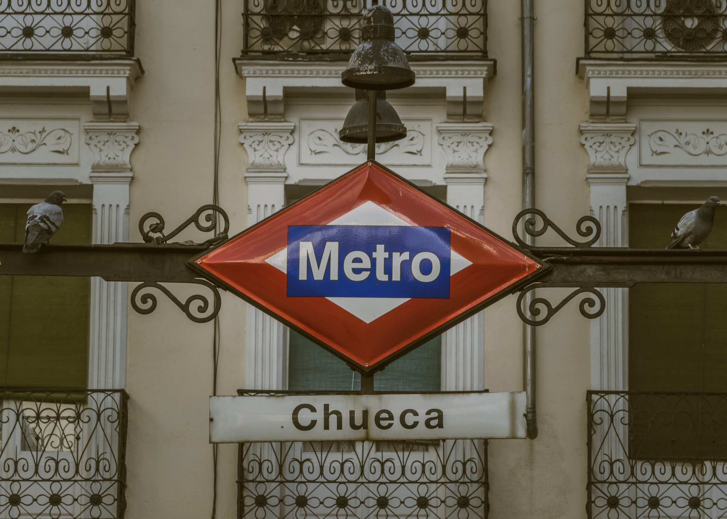 Chueca Metro station sign, Madrid