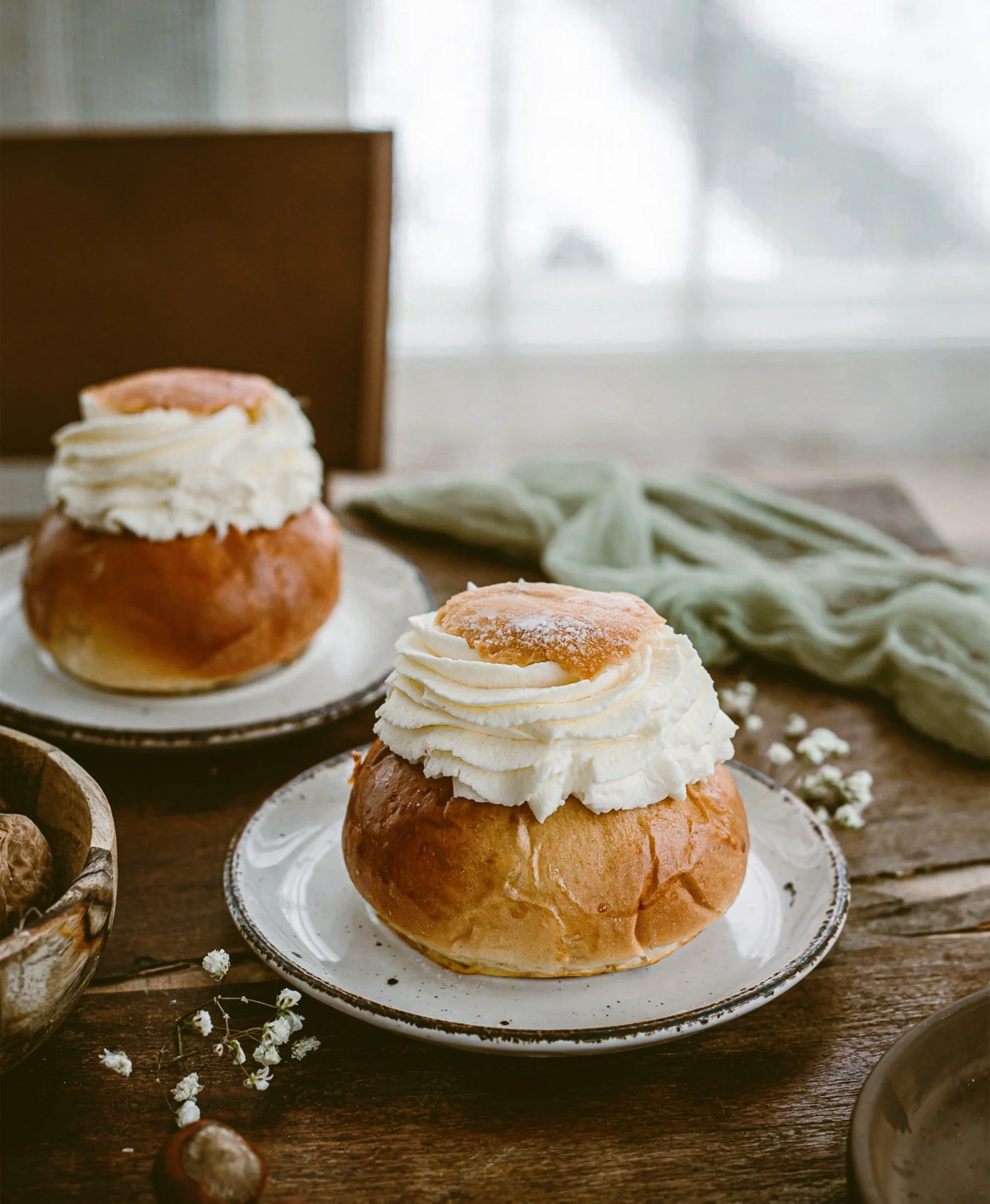 Swedish semla with whipped cream, Stockholm