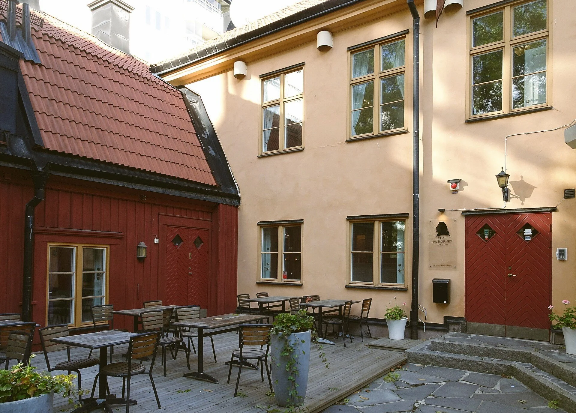 Clas på Hörnet inn courtyard in Vasastan, Stockholm