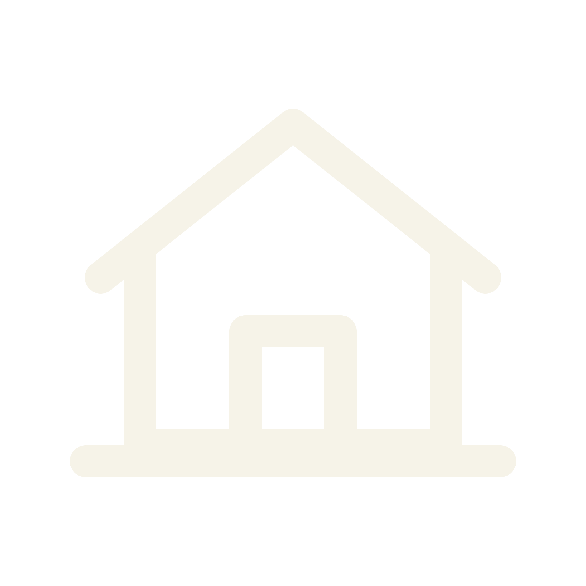 Icon of a house with a roof, walls, door, and windows.