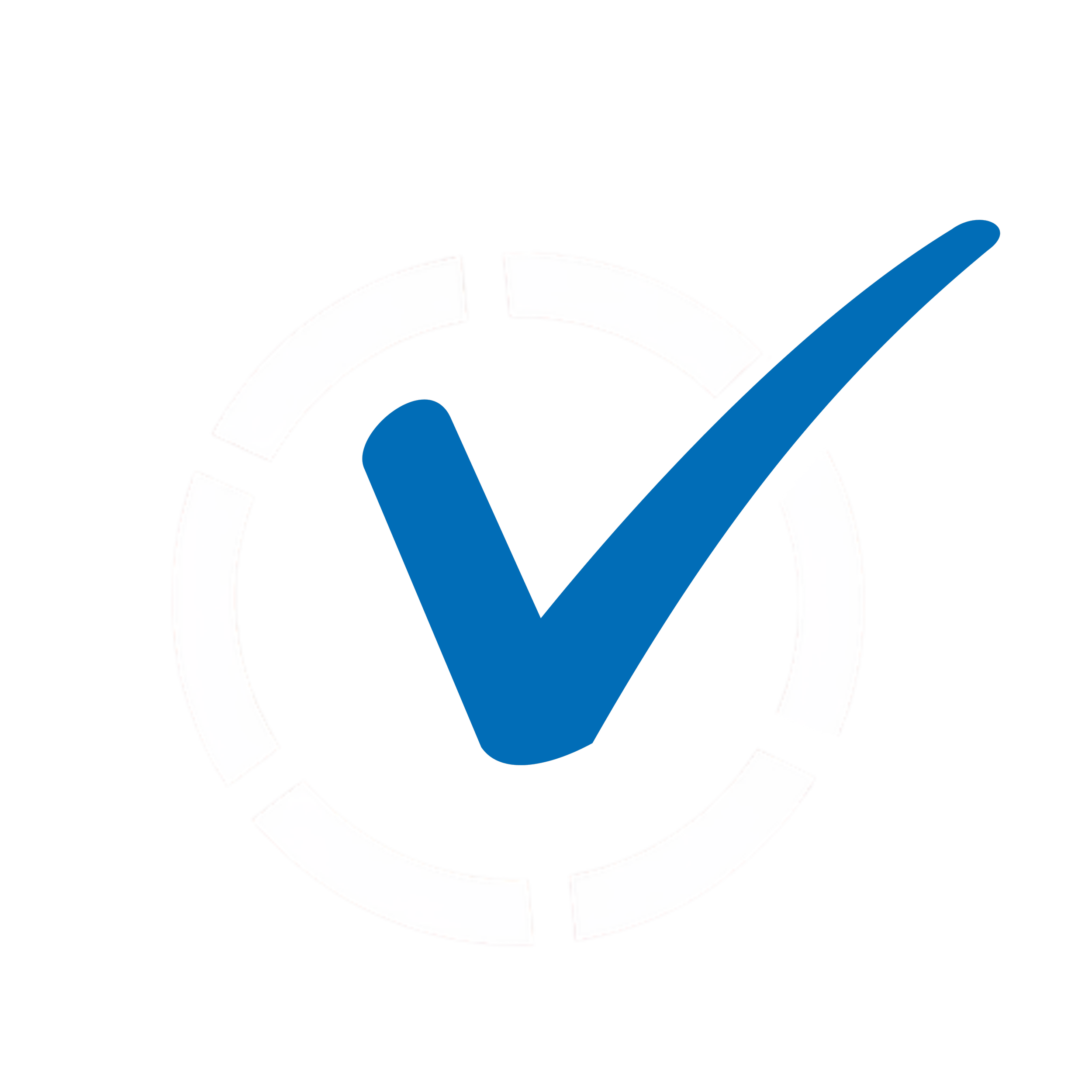 A stylized checkmark icon inside a circle, with a white background and blue, red, and yellow accents.