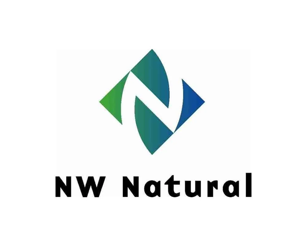 Logo of NW Natural, featuring a green and blue stylized leaf design above the text 'NW Natural' in bold black letters.