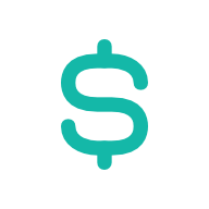 A teal dollar sign icon
