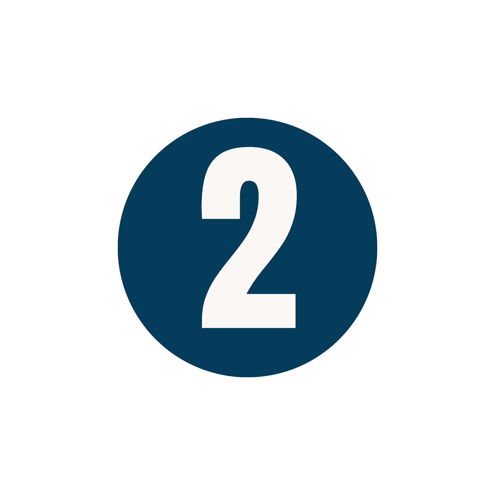 Number 2 in a blue circle with black background.