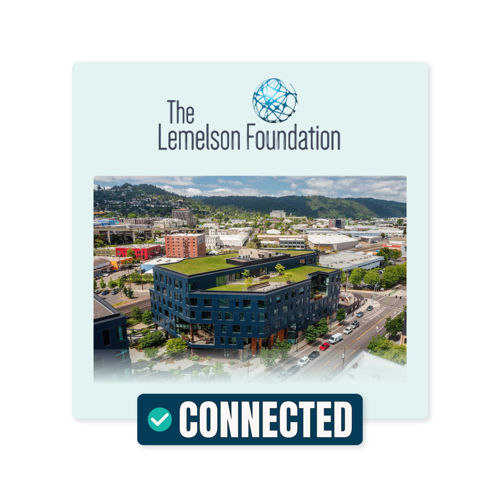 The Lemelson Foundation is subscribed to community solar and this image is a badge of recognition.