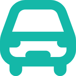 Icon of a teal car with a rounded top and rectangular body