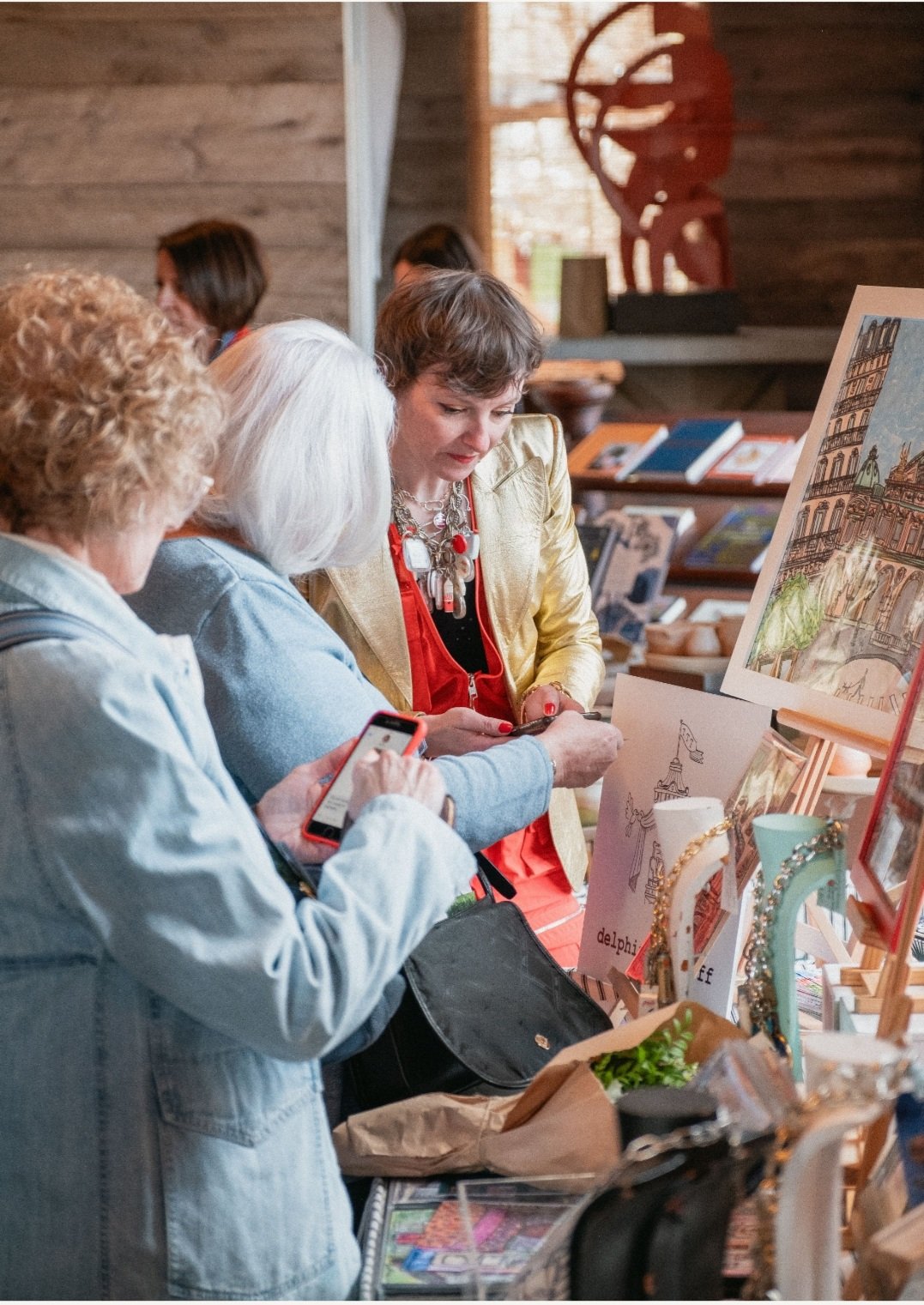Delphine with Customers