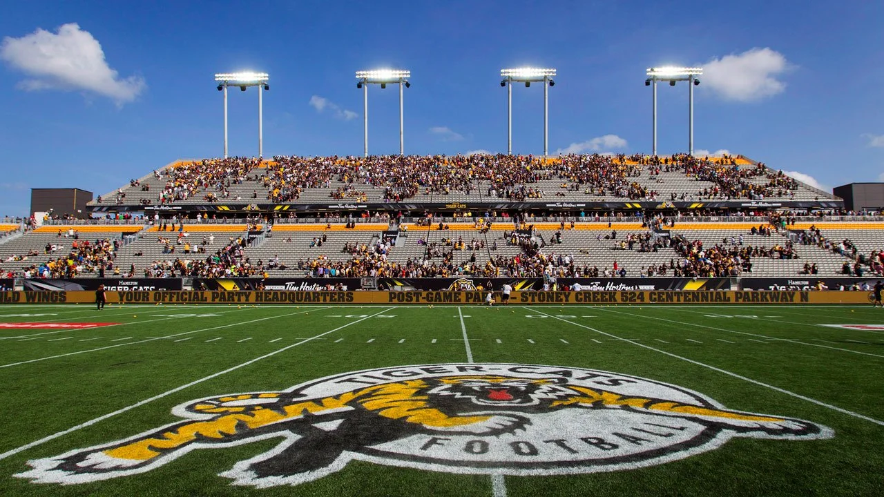 Hamilton Tiger Cat Stadium Field with artificial turf in Hamilton