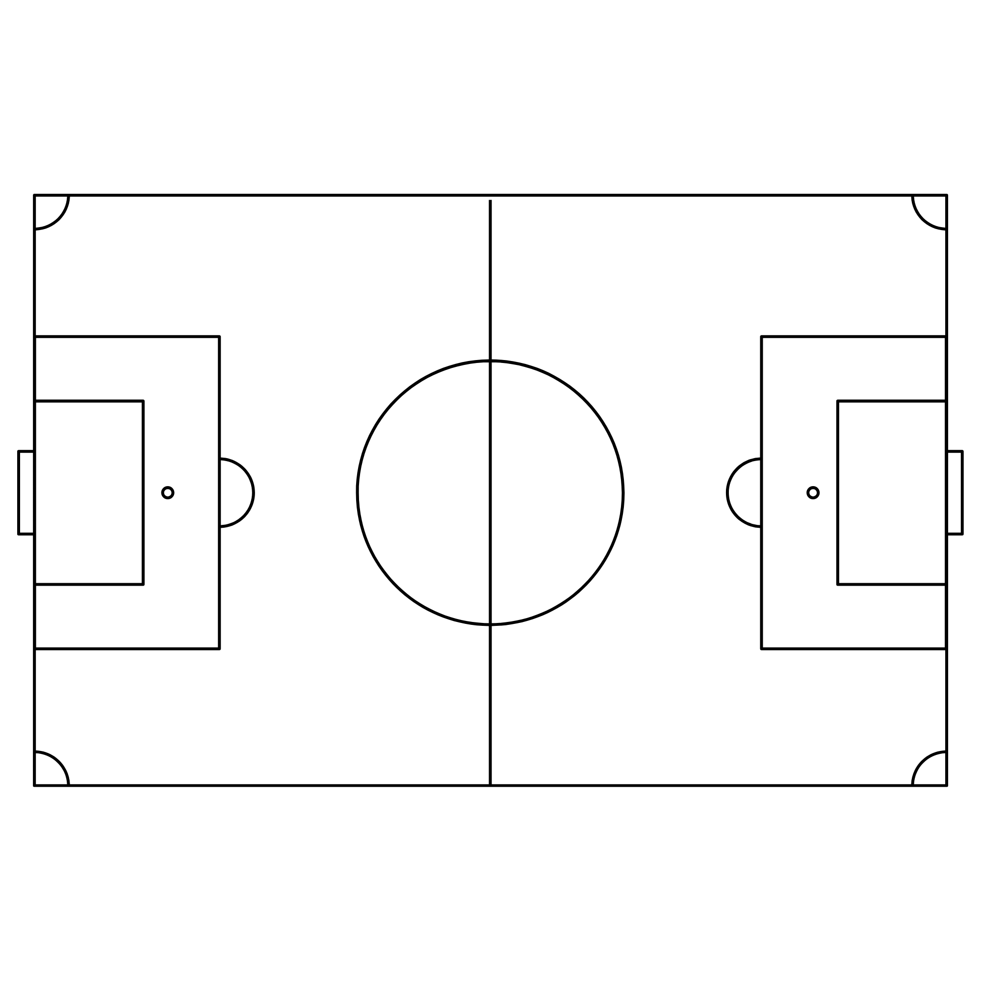 outline of football or soccer field