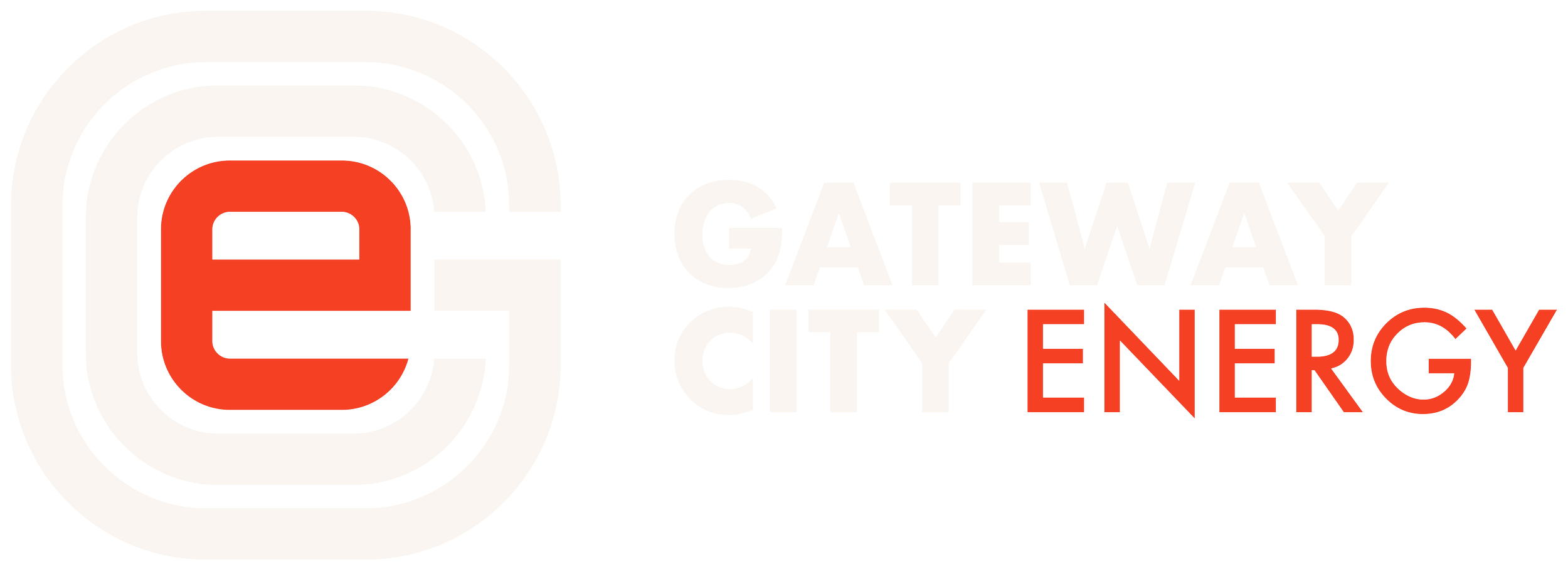 Logo for Gateway City Energy featuring a stylized red and black 'E' and the text 'Gateway City Energy' with 'Energy' in red.