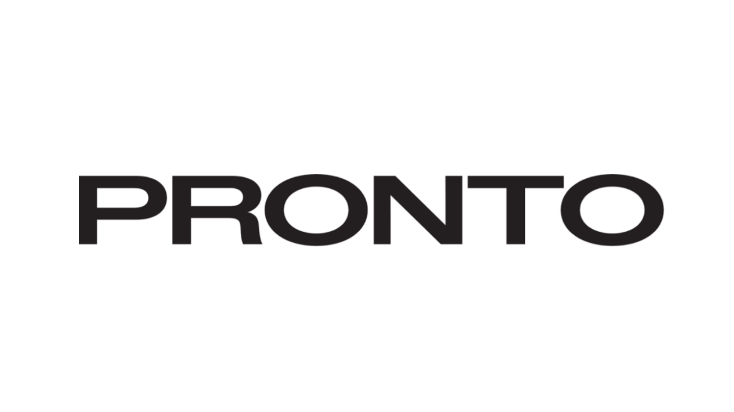 The word "PRONTO" in bold black letters on a white background.