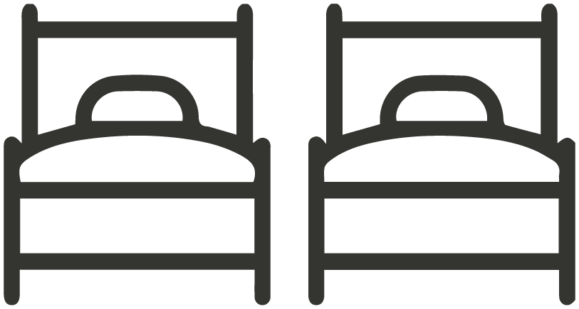 Icon of twin beds indicating multi-guest bedroom setup at Saensook luxury rental villa