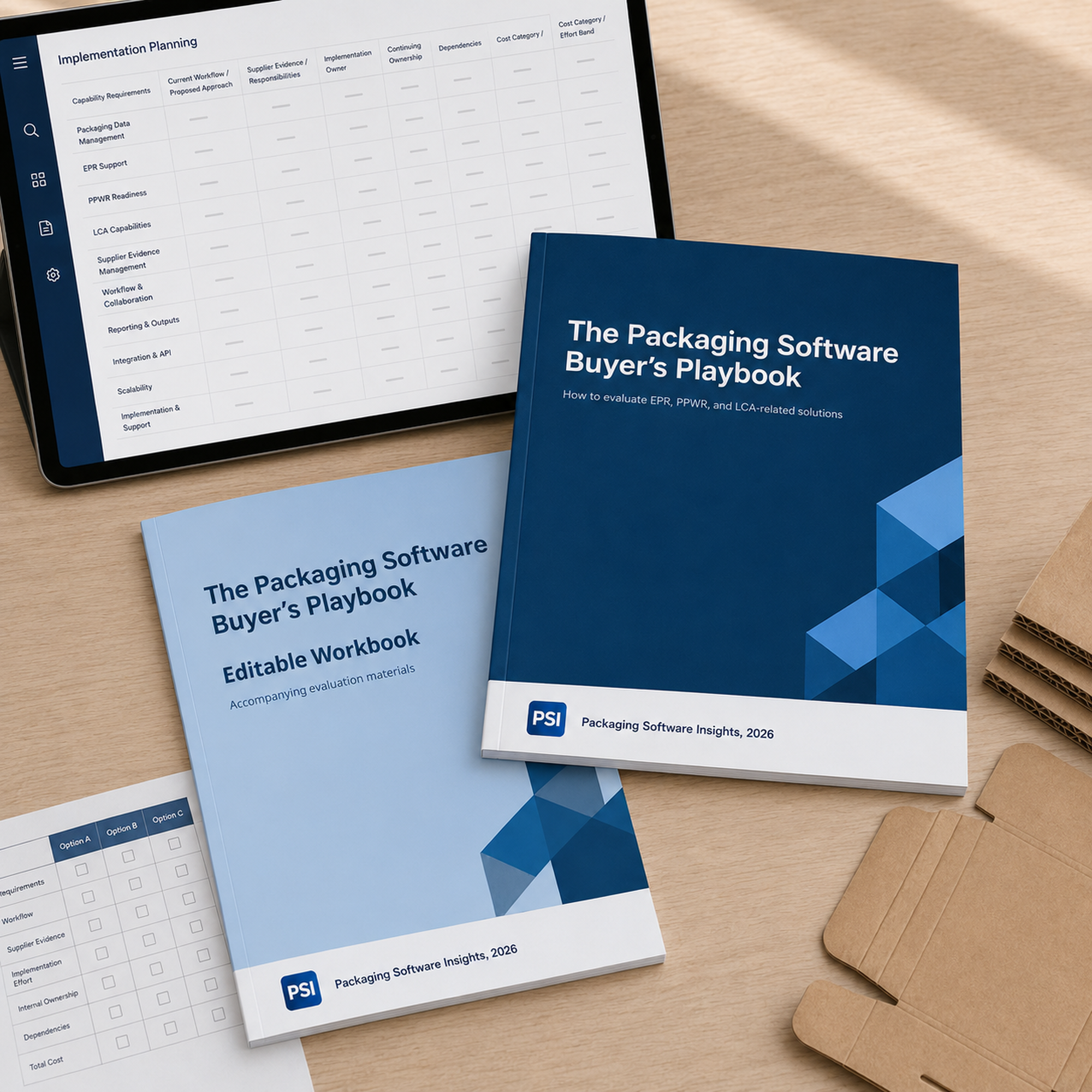 The Packaging Software Buyer’s Playbook alongside implementation planning and evaluation materials.