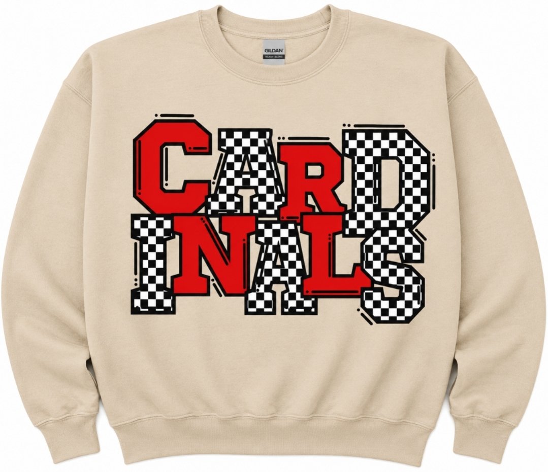 Cardinals Plaid/Red Print Tee