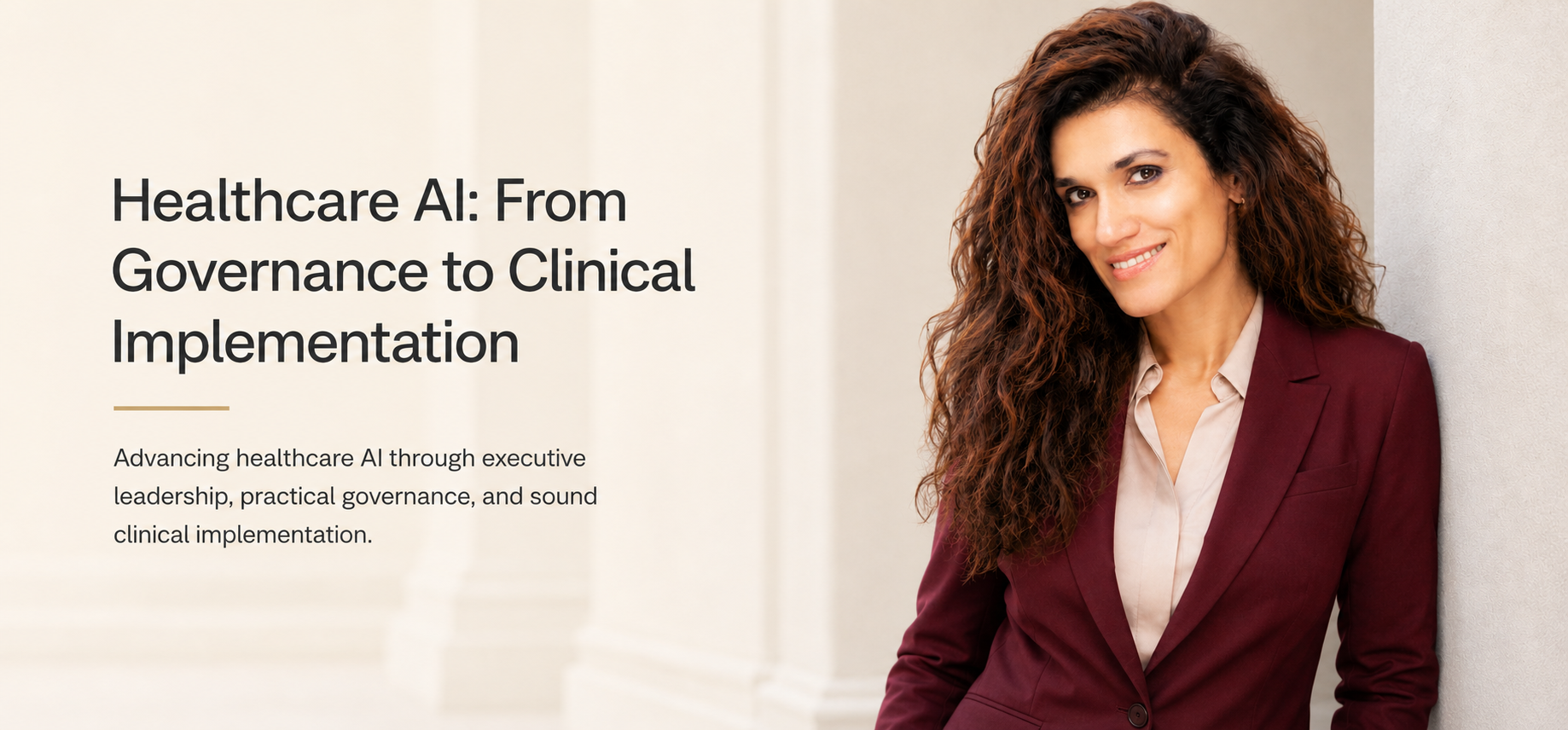 Photo of Abbie Pratt, a technology executive, Harvard University graduate, focused on healthcare AI and AI governance.