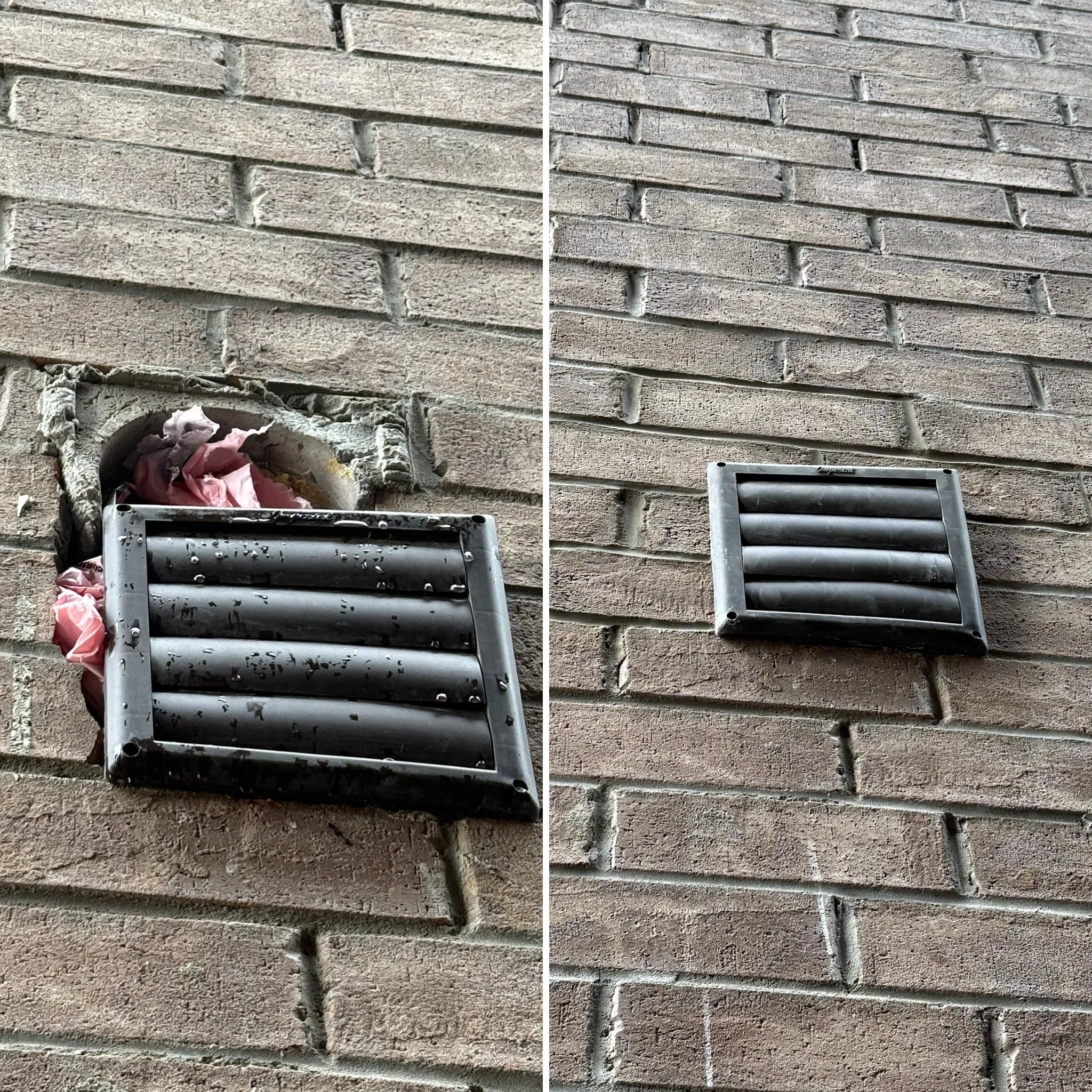 Comparison of a brick wall with weathered and cleaner bricks, showing a before-and-after cleaning effect.