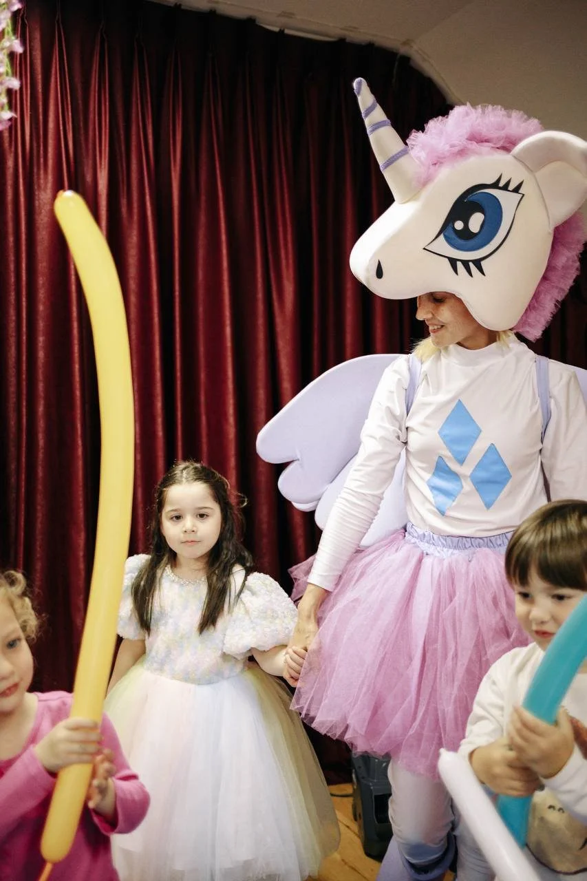 Unicorn kids toddlers birthday party characters new york