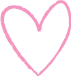 Pink outline of a heart on a white background.