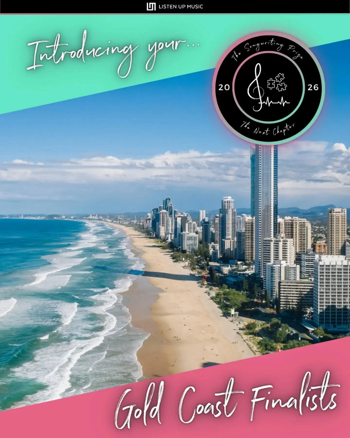 ❤️ SUPPORT LOCAL MUSIC ❤️
The Gold Coast Final is officially 7 weeks away! 10 incredible local songwriters are ready to perform their tracks for "The Next Chapter." Meet the lineup and get a glimpse into the lyrics they'll be performing liv