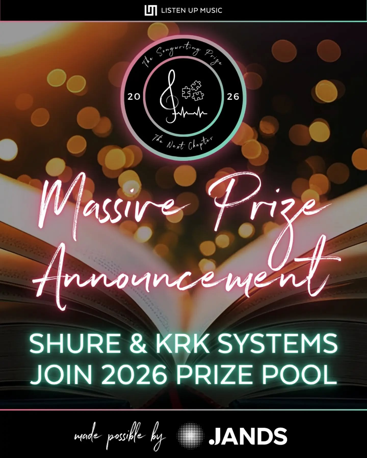 🚨 BIG NEWS FOR SONGWRITERS! 🚨

We are thrilled to announce that world-renowned audio powerhouses @shure and @krksys.au are officially joining forces with The Songwriting Prize for 2026!

At The Songwriting Prize, our commitment has always been simp