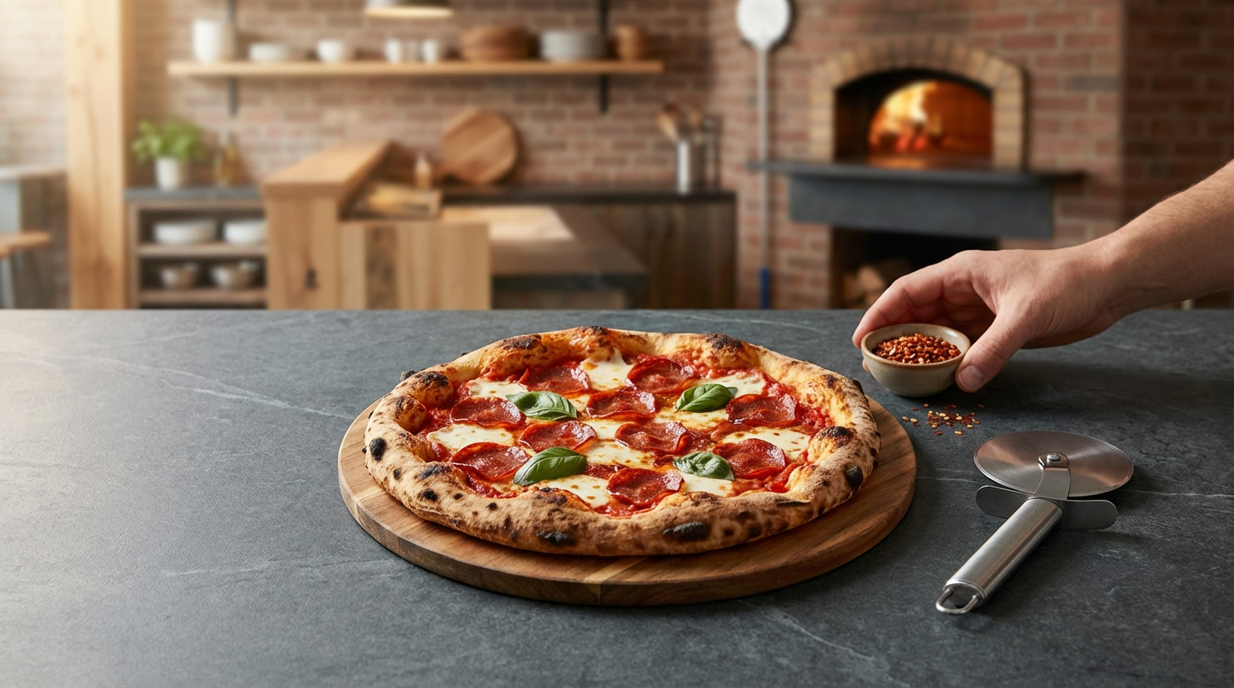 Wood-Fired Pepperoni Pizza