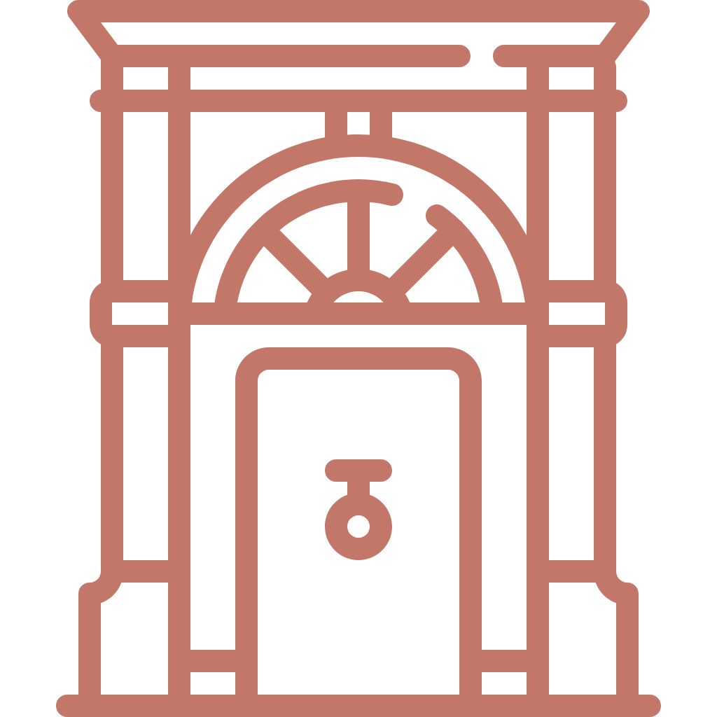 Outline drawing of Big Ben clock tower.