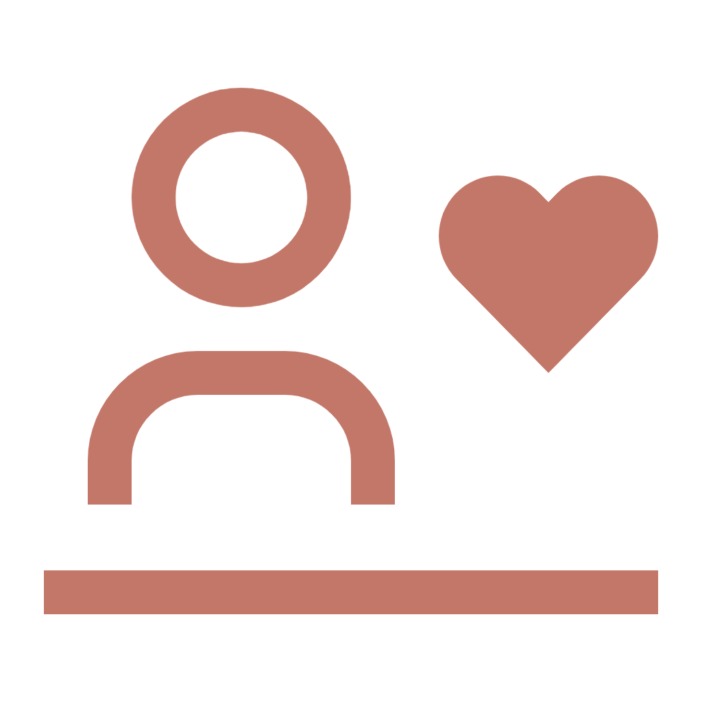 Minimalist illustration of a person with a heart, using simple shapes and muted colors.
