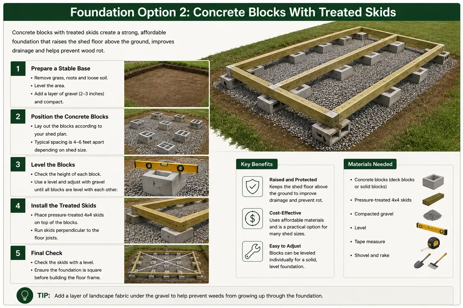 Concrete Blocks With Treated Skids