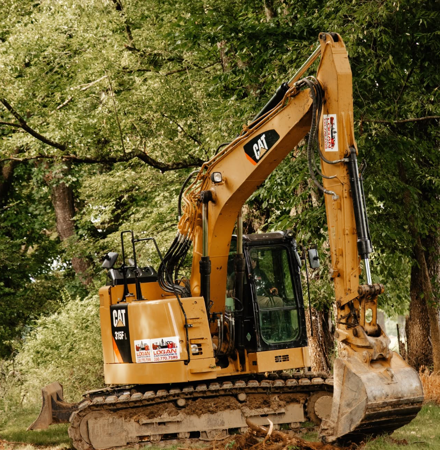 Logan Earthworks completing excavation work for foundations, site development, and property preparation near New Castle, Pennsylvania.