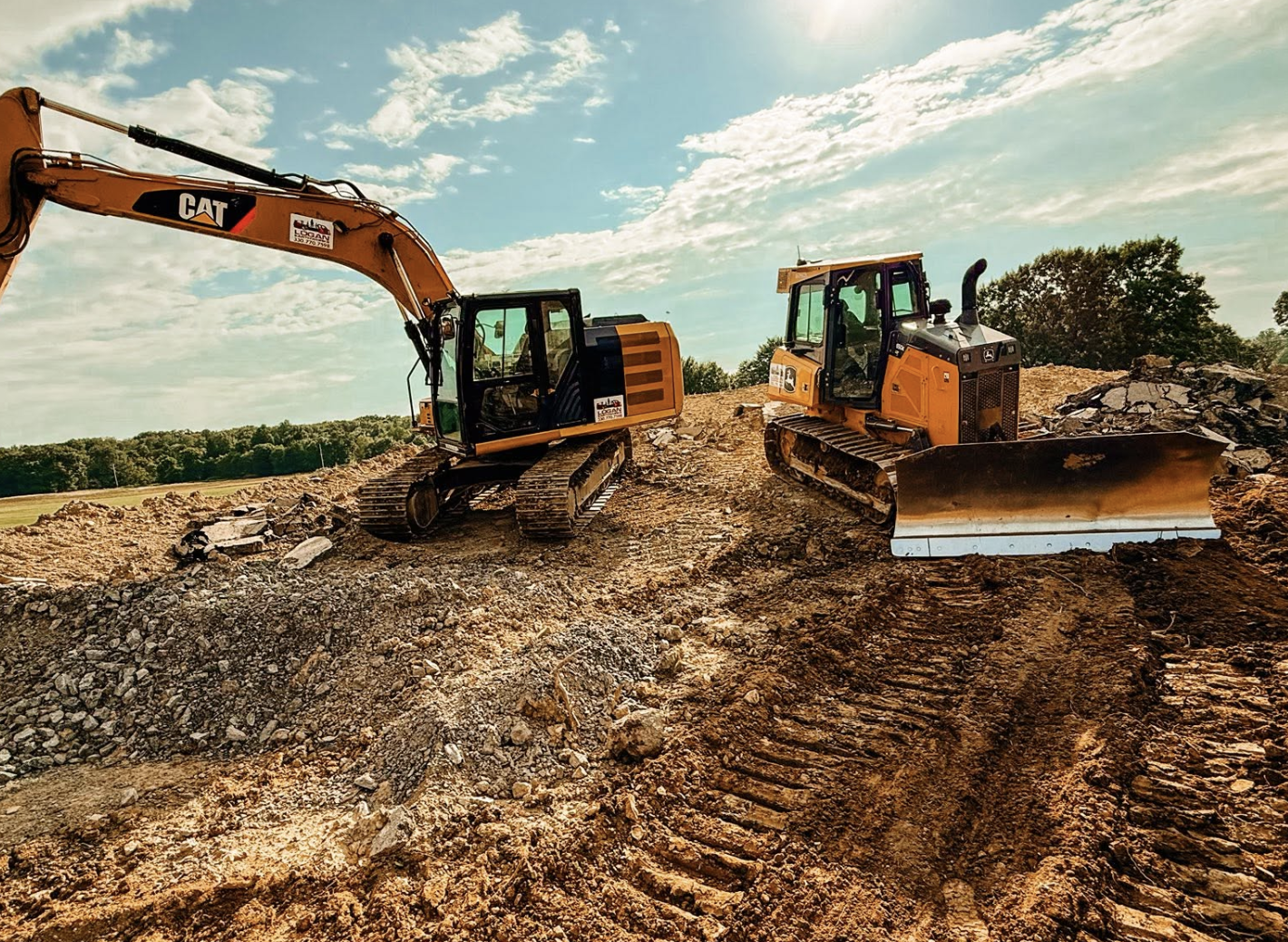 Logan Earthworks completing land clearing, excavation, and site preparation for property improvements near Cleveland, Ohio.