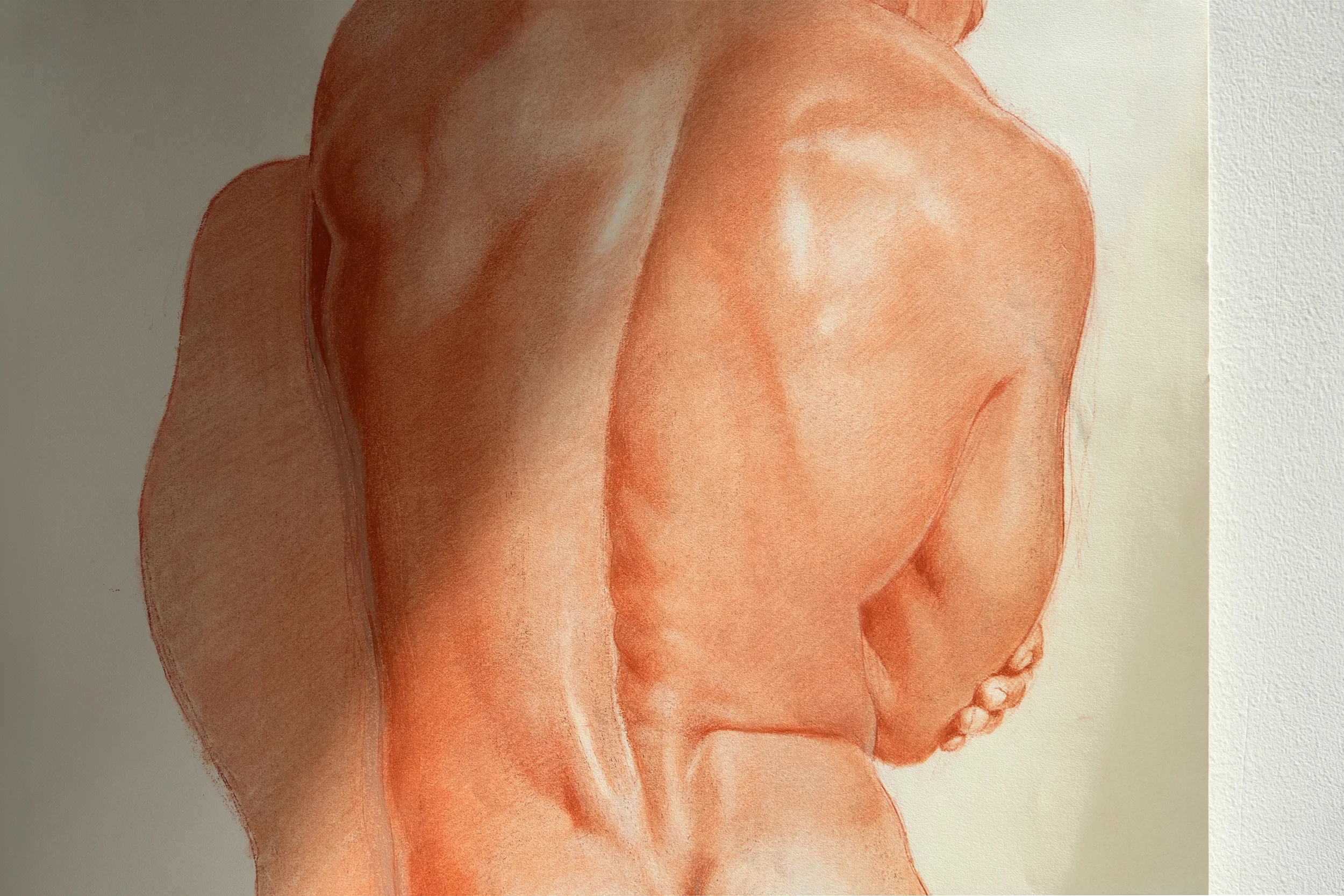 Pastel Drawing (detail) by Alan Pepin, Blaine, Back, 2024. Pastel on Paper, 24 × 18 in.