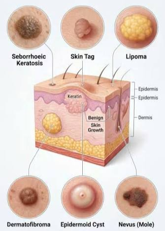 infographic for different types of skin lesions