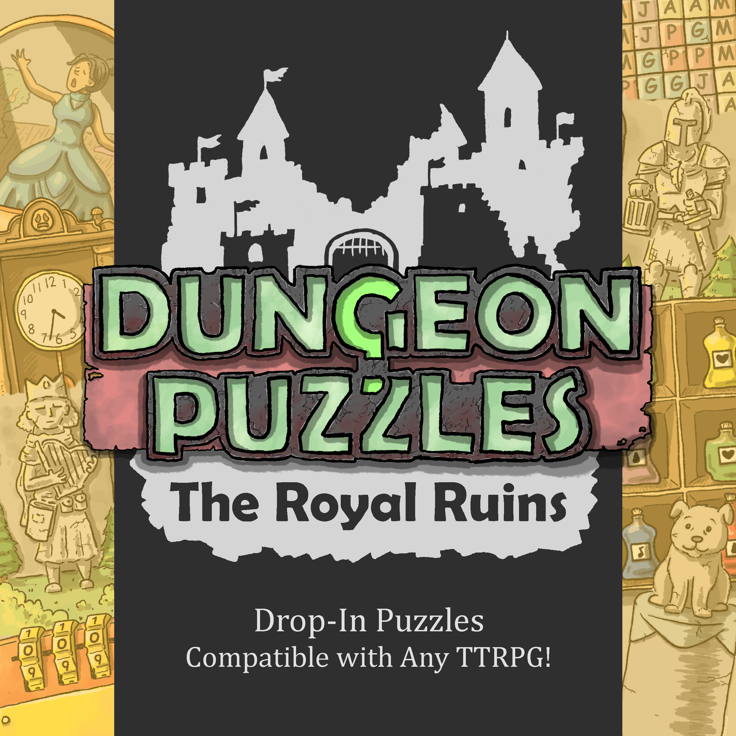 Dungeon Puzzles: The Royal Ruins printable TTRPG puzzle collection cover