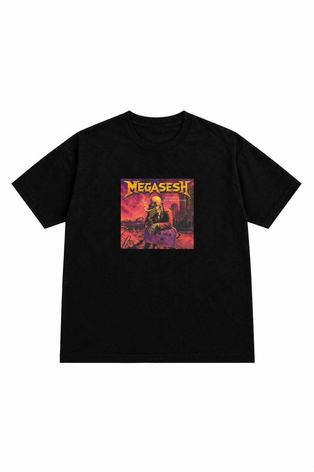 Black T-Shirt with Metal Album Graphic.png
