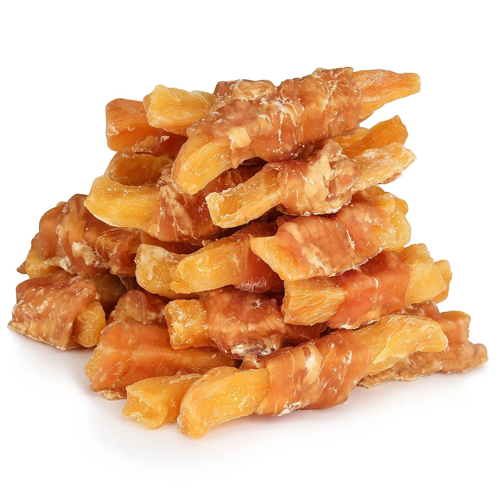 A close-up of a stack of broken pieces of dried honeycomb with a golden-brown color and a waxy texture.