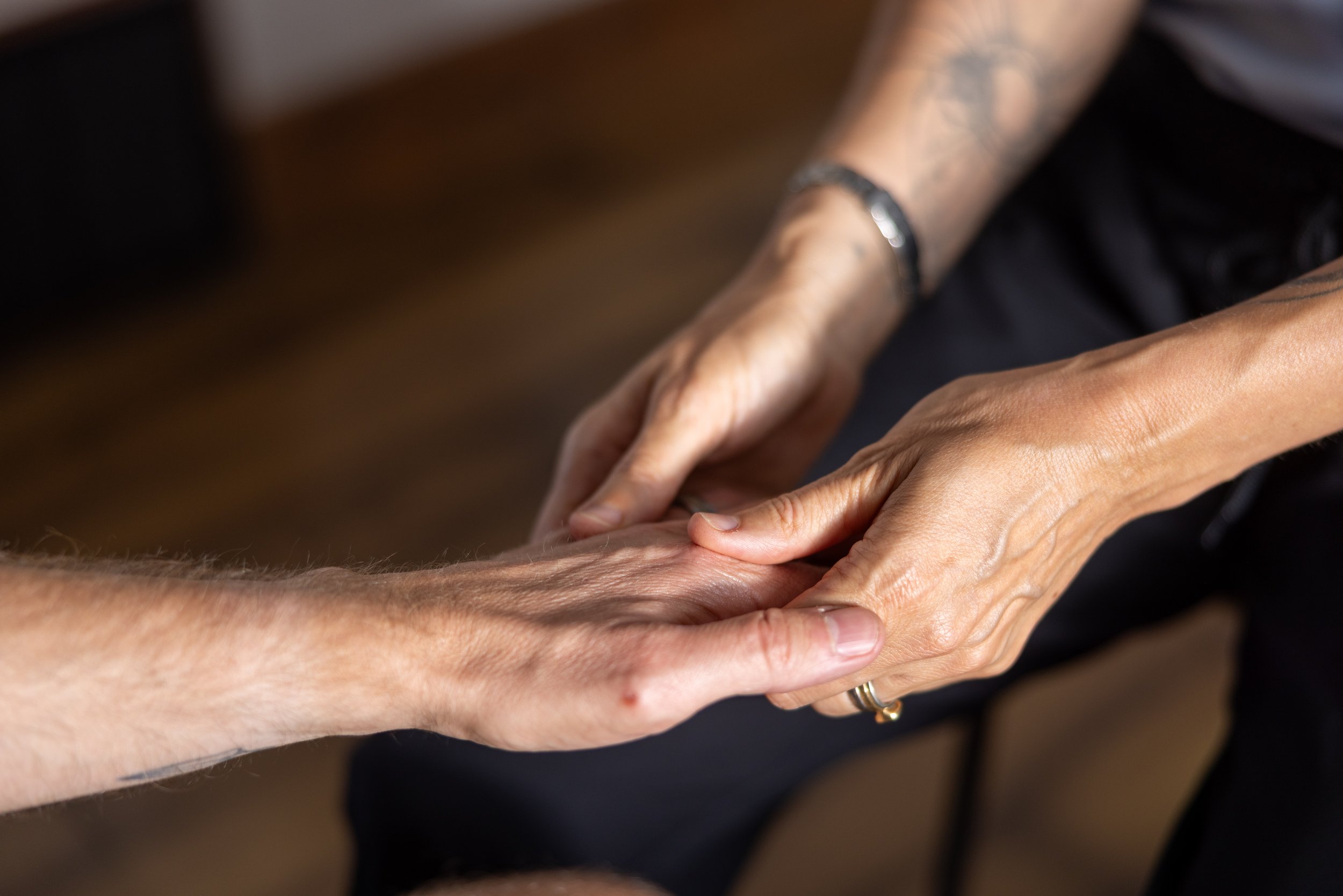 Caring loving touch is healing