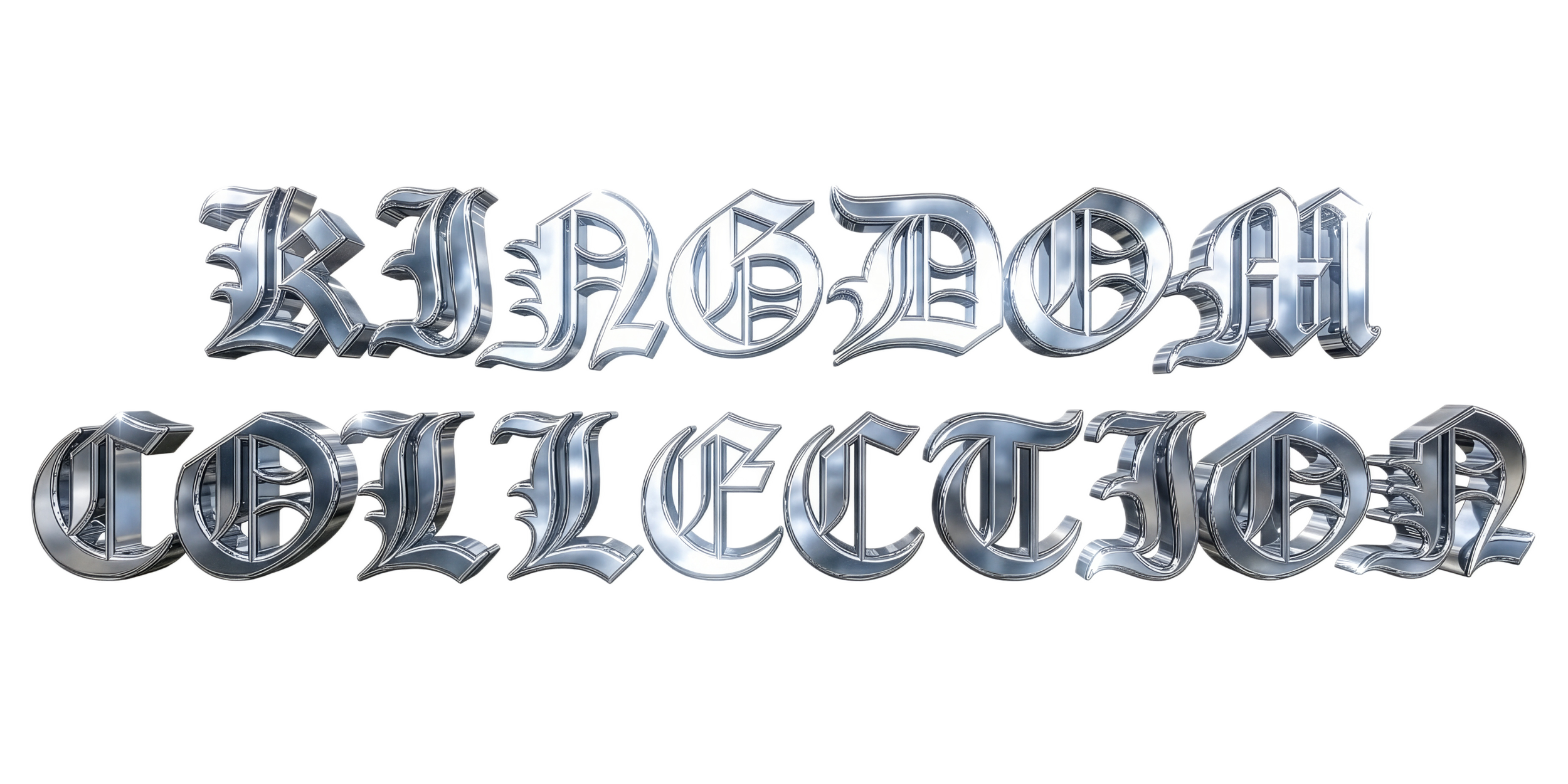 Old Gothic text saying "Kingdom Collection" on a white background.