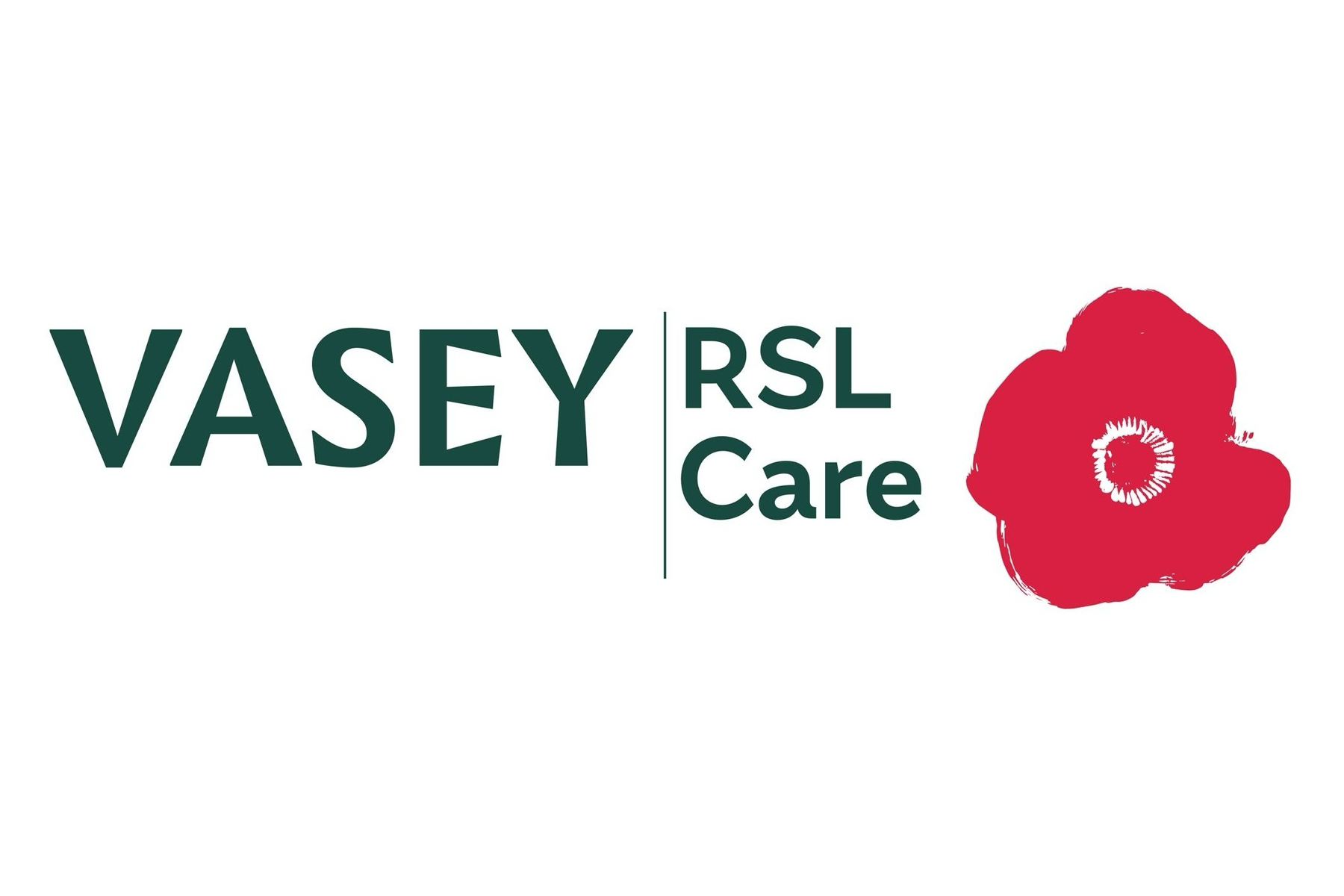 Vasey RSL Care logo with green text and a red flower graphic.